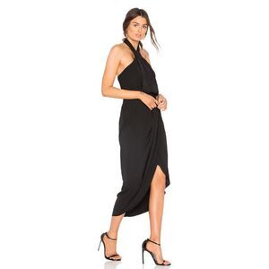 Shona Joy Knot Draped Dress in Black‎
